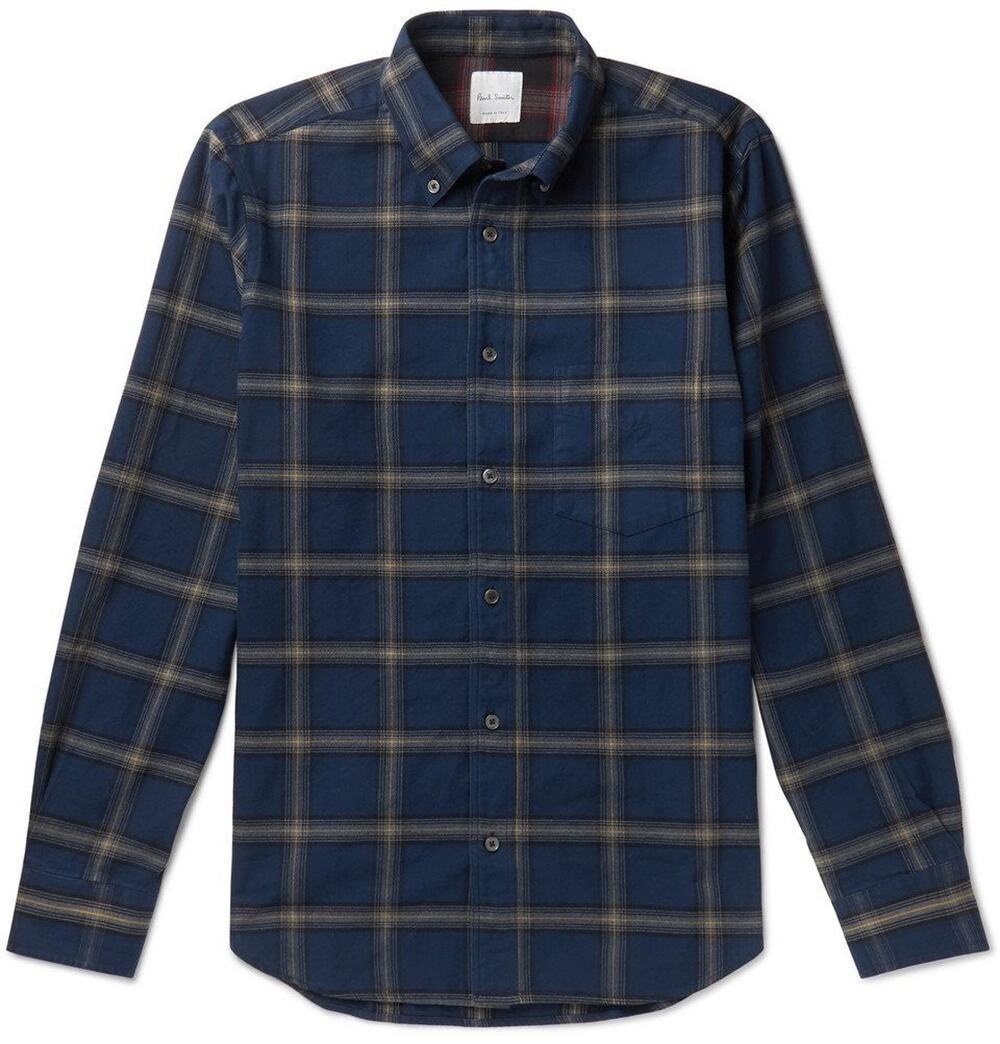 Paul Smith Button-Down Collar Checked Cotton-Flannel Shirt - M
